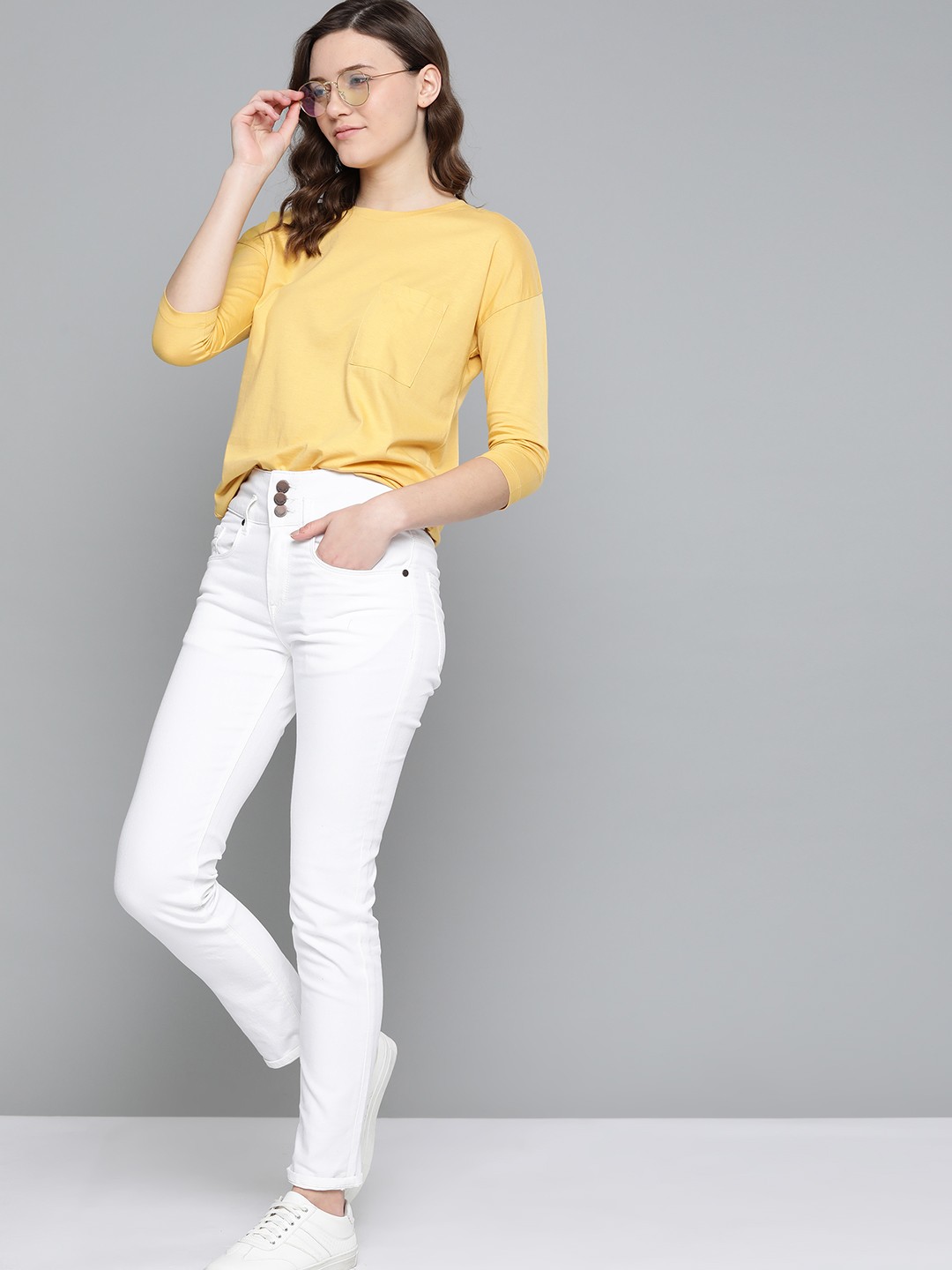 

M&H Our Water Women Yellow Solid Sustainable T-shirt