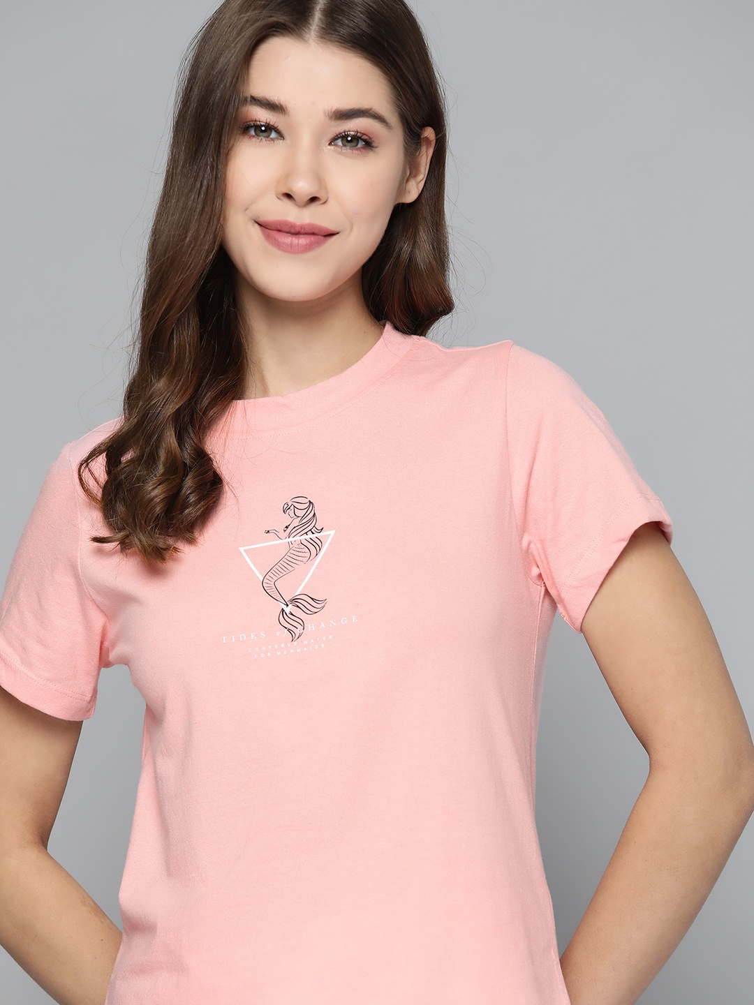 

M&H Our Water Women Pink Printed Sustainable T-shirt
