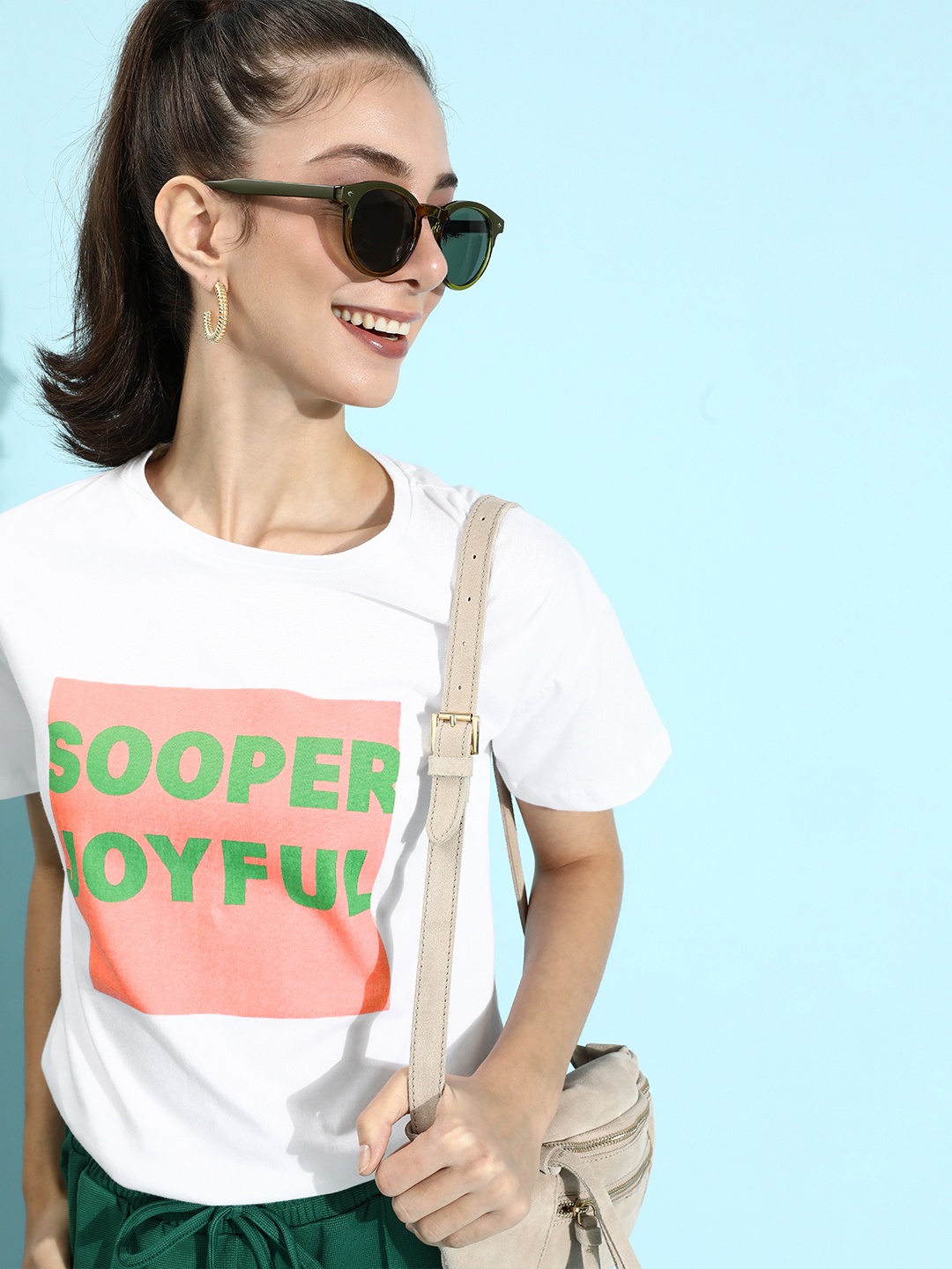 

Mast & Harbour Women White Typography Talking Tee
