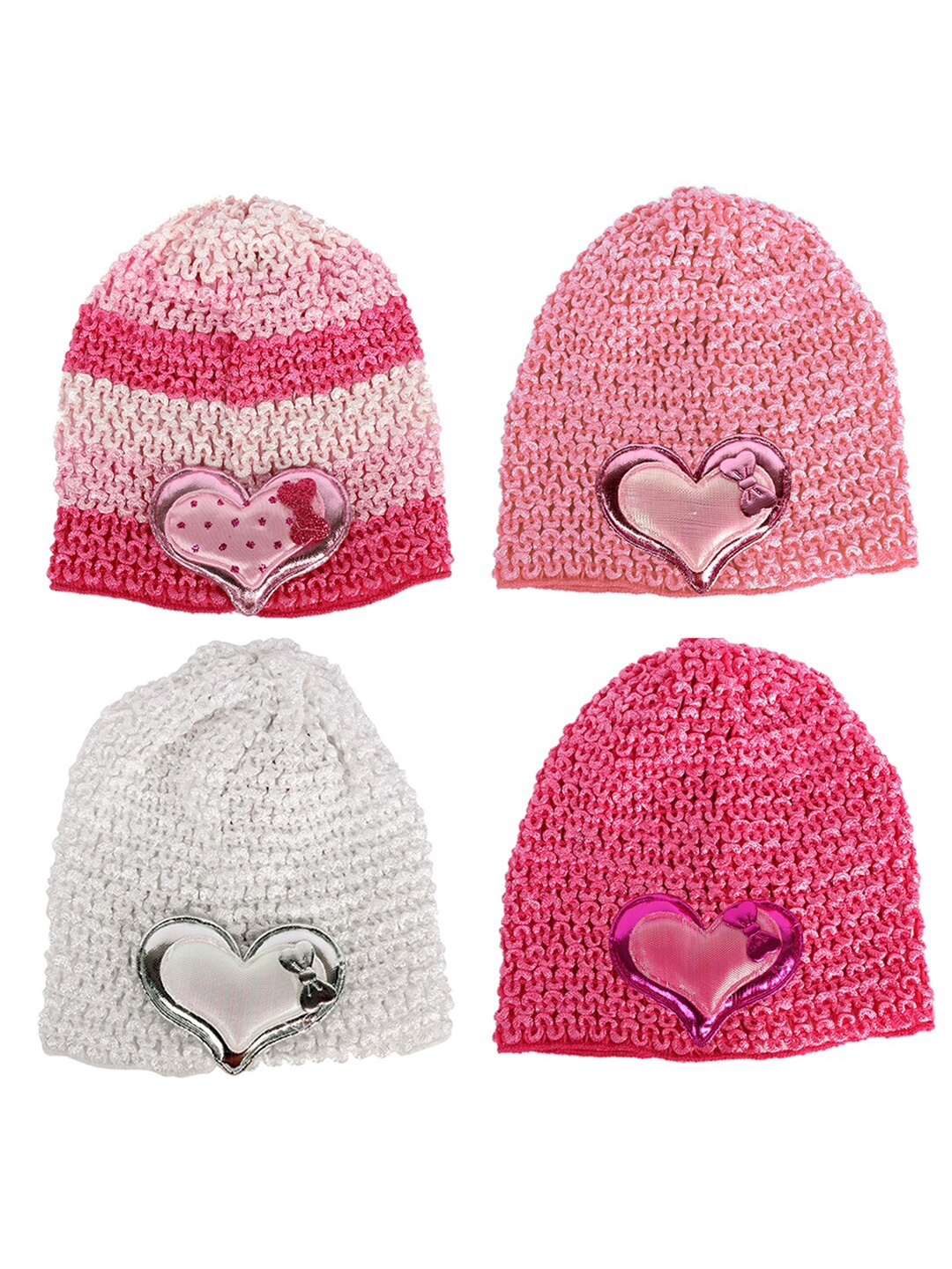 

lil' star Set of 4 Crochet Shimmery Caps, Grey