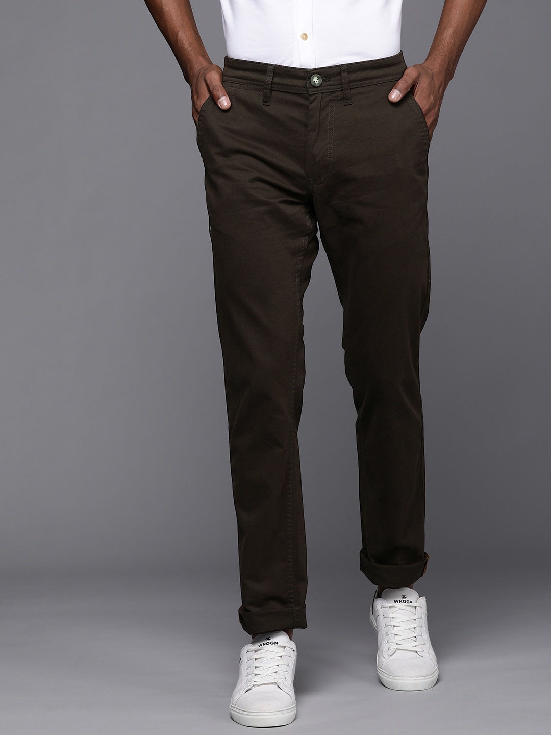 

WROGN Men Coffee Brown Slim Fit Chinos