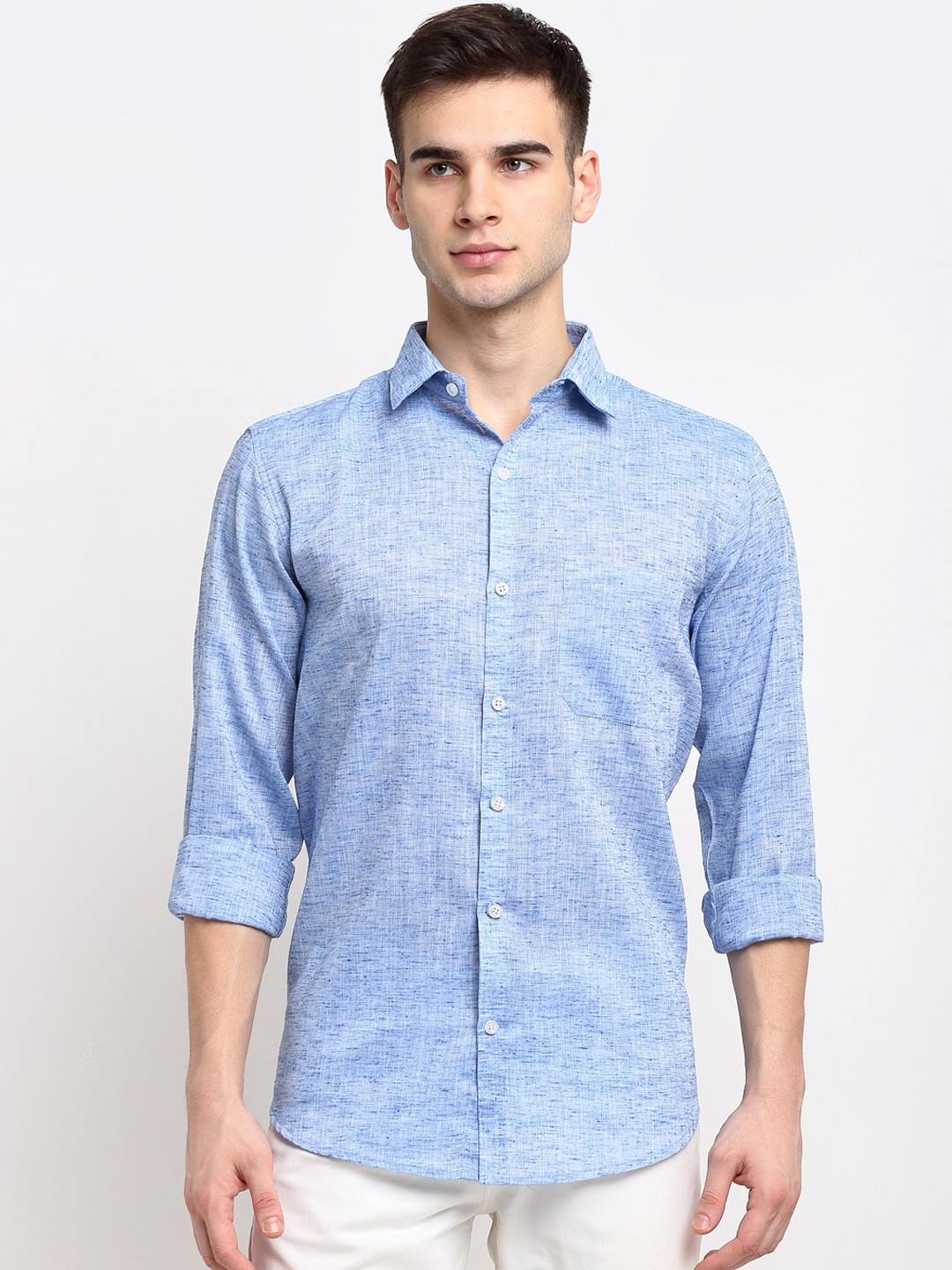 

JAINISH Men Blue Cotton Casual Shirt