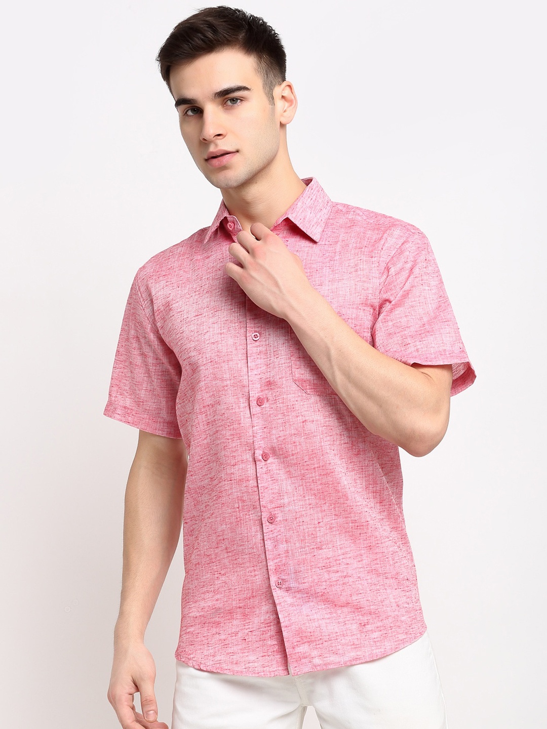 

JAINISH Men Red Short Sleeves Casual Shirt