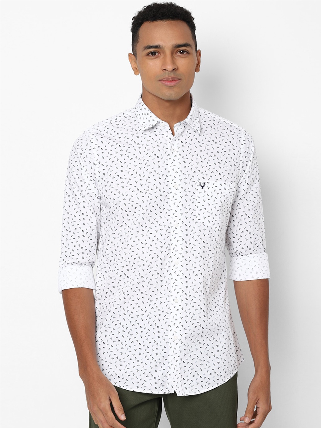 

Allen Solly Men White Slim Fit Printed Casual Shirt