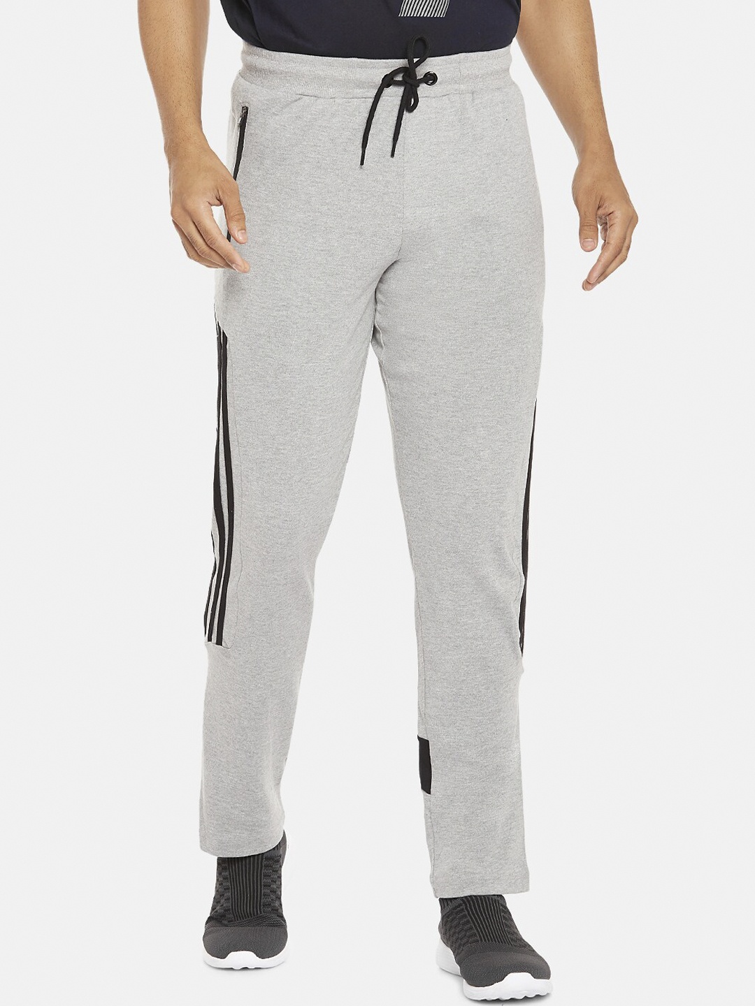 

Ajile by Pantaloons Men Grey Melange Solid Slim-Fit Cotton Track Pants