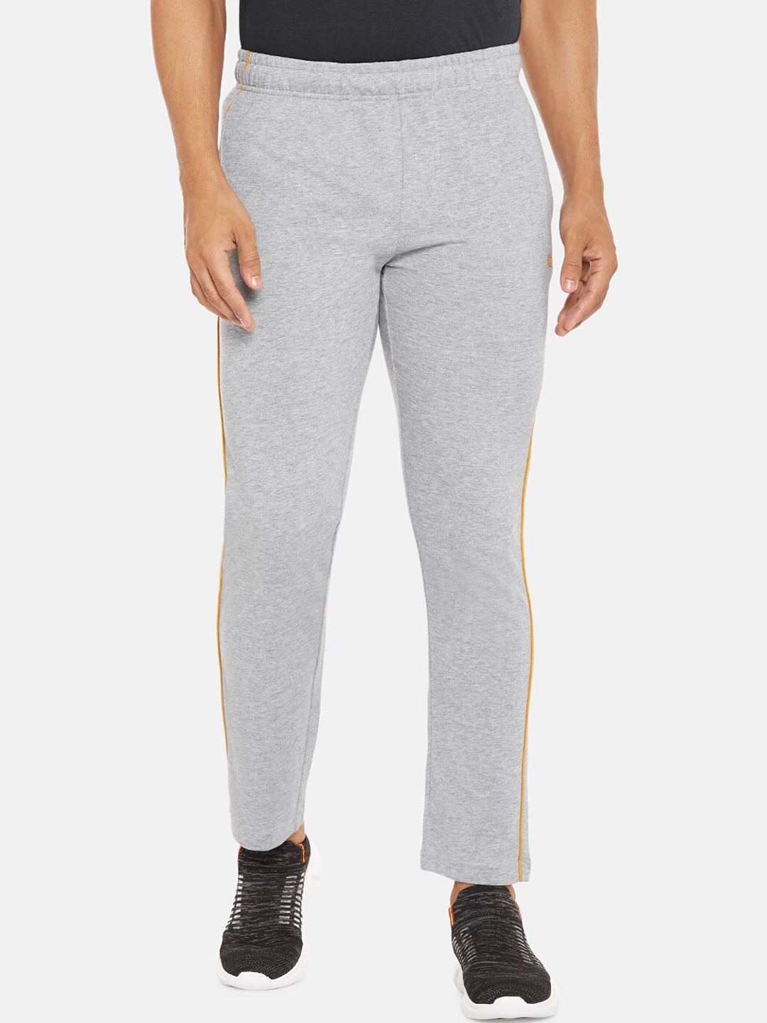 

Ajile by Pantaloons Men Grey Melange Solid Slim-Fit Pure Cotton Track Pants