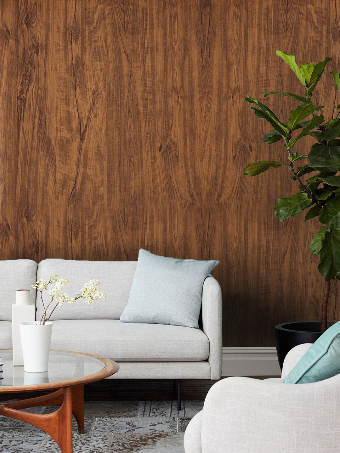 

Jaamso Royals Brown Wood Textured Self-Adhesive Waterproof Wallpaper