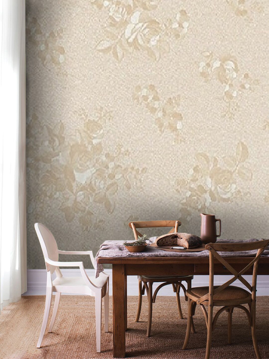 

Jaamso Royals Cream Floral Self-Adhesive Waterproof Wallpaper