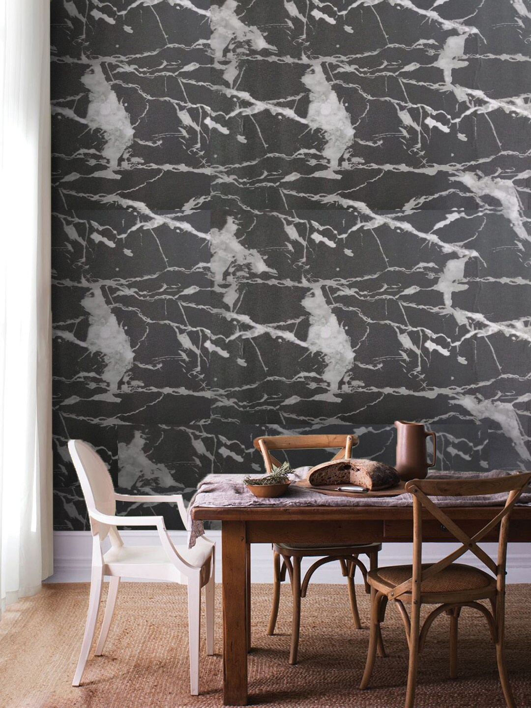 

Jaamso Royals Black & Grey Self-Adhesive & Waterproof Marble Wallpaper
