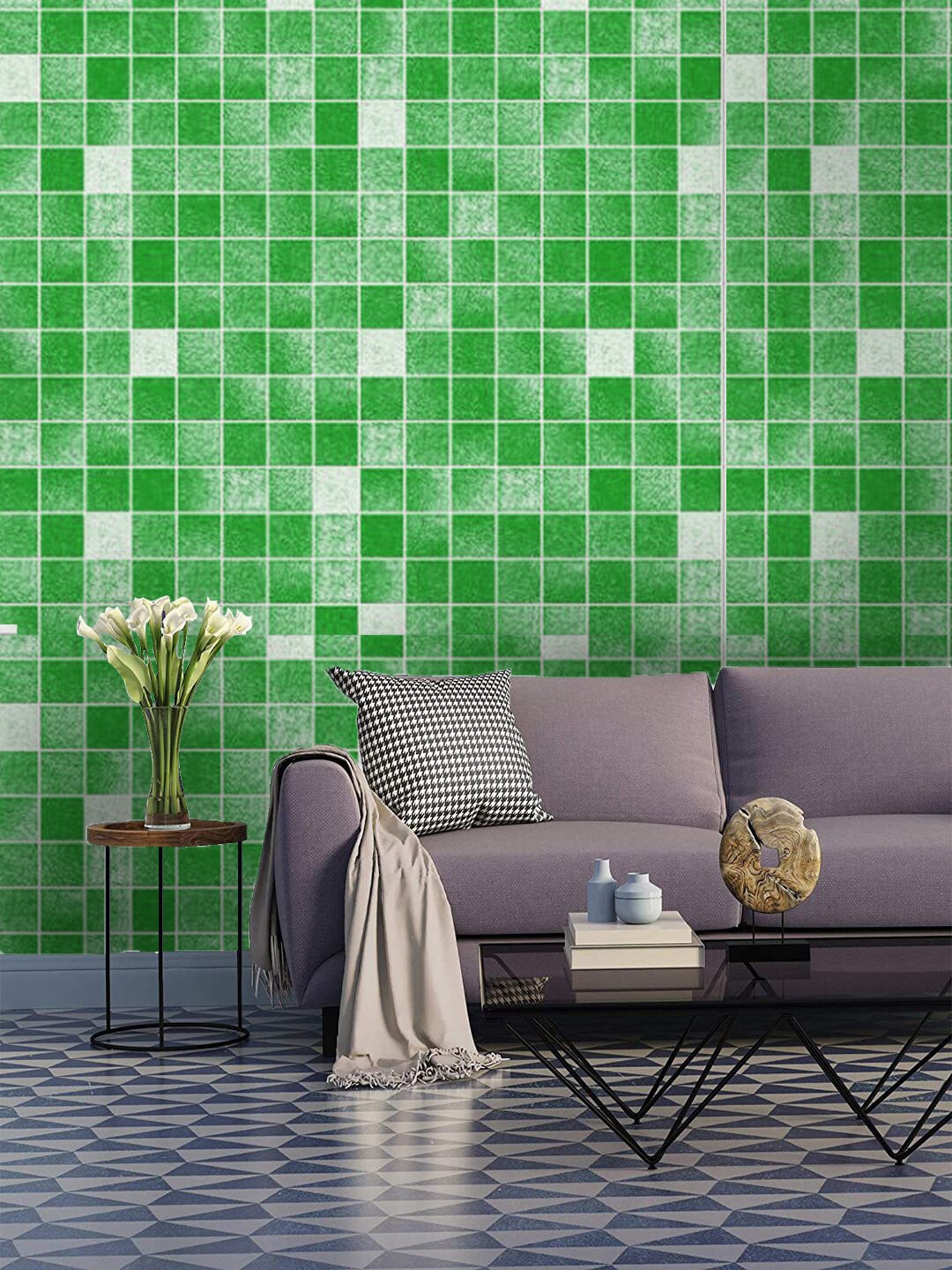 

Jaamso Royals Green Self-Adhesive & Waterproof Tiles Wallpaper