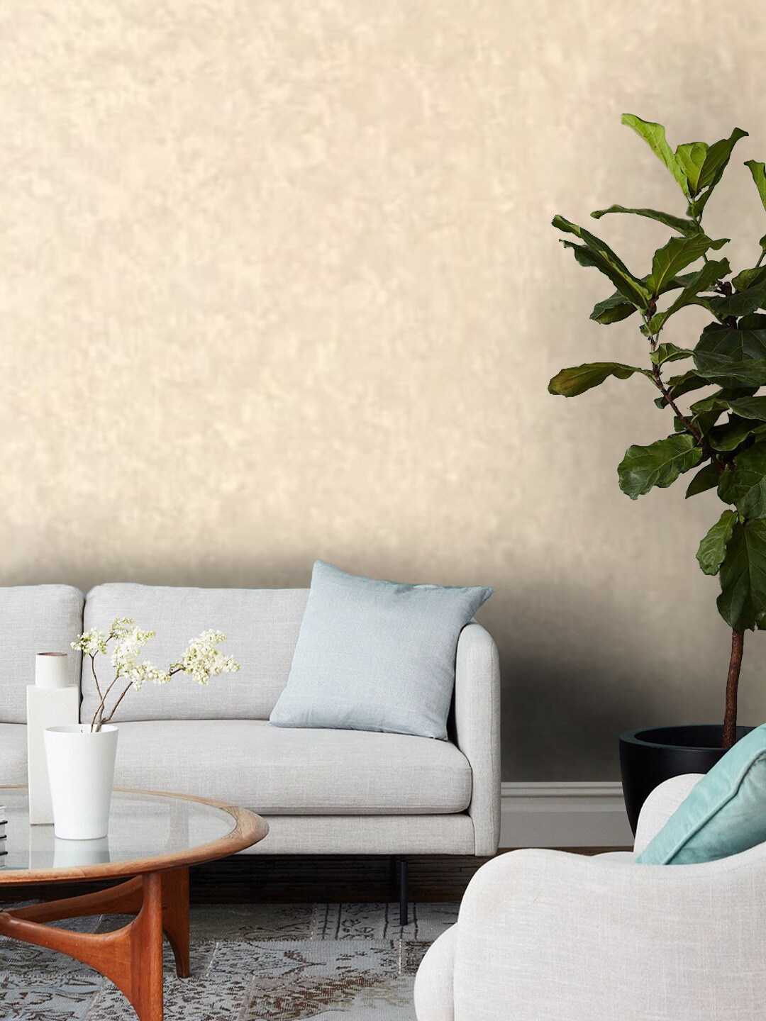 

Jaamso Royals Cream-Coloured Self-Adhesive Waterproof Wallpaper
