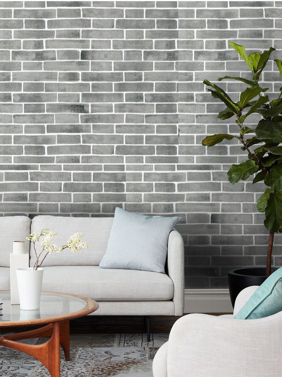 

Jaamso Royals Grey Self-adhesive & Waterproof Brick Wallpaper