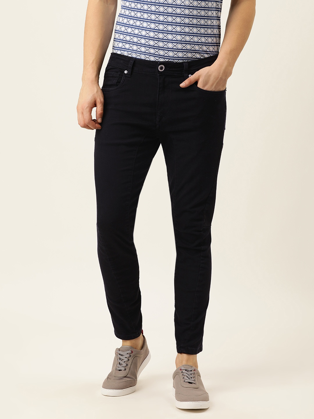 

Peter England Casuals Men Black Biker Fit Stretchable Jeans