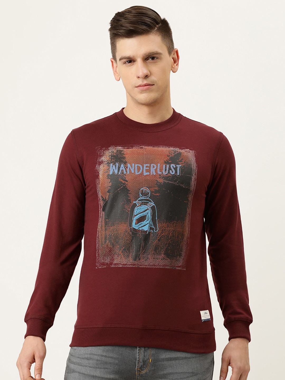 

Peter England Casuals Men Maroon Printed Sweatshirt