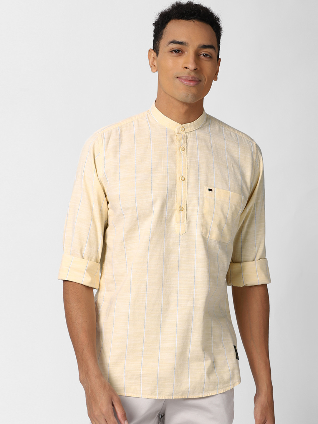 

Peter England Casuals Men Yellow Slim Fit Multi Striped Casual Shirt