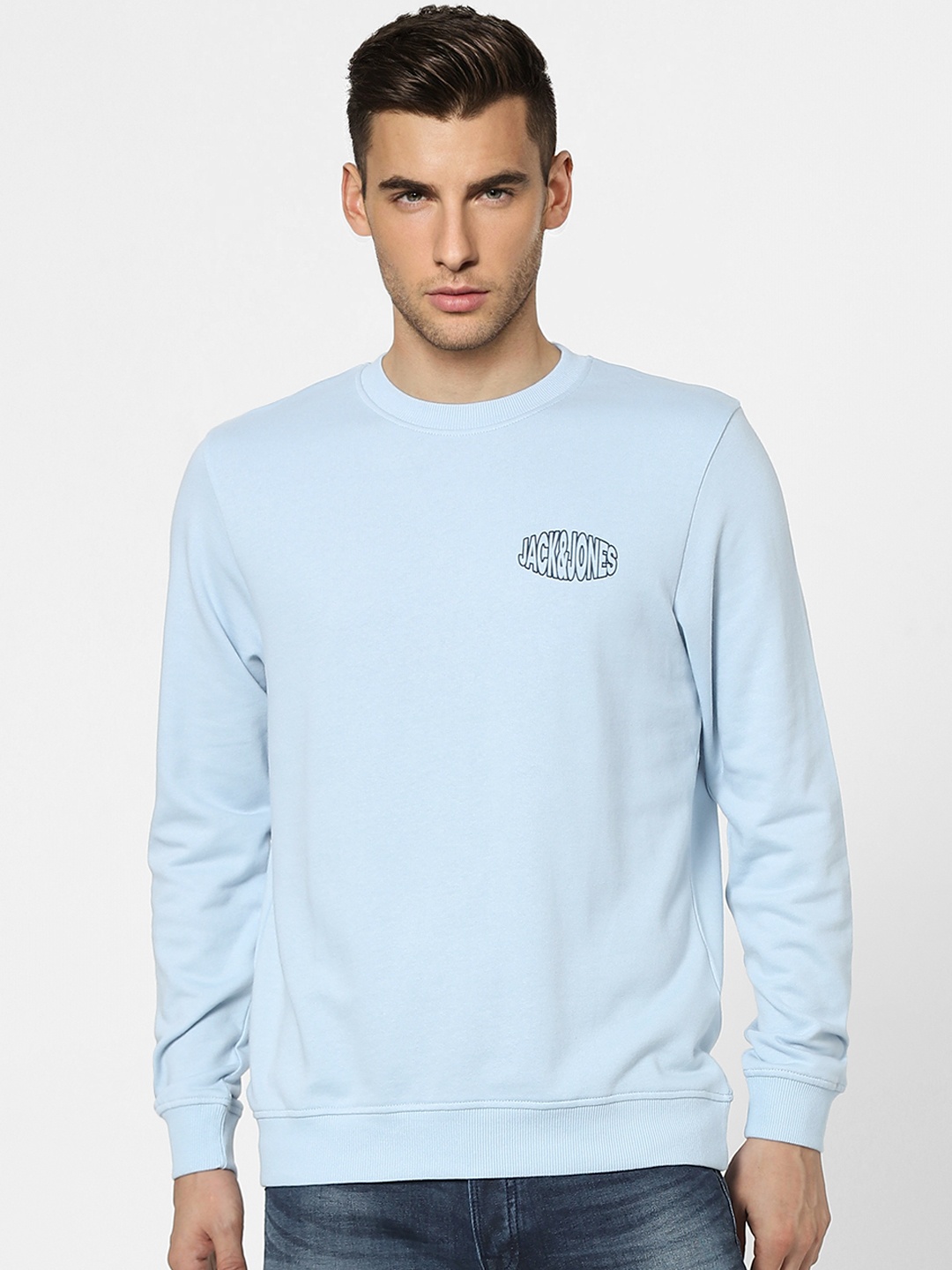 

Jack & Jones Men Blue Brand Logo Printed VICTOR SWEAT CREW NECK Sweatshirt