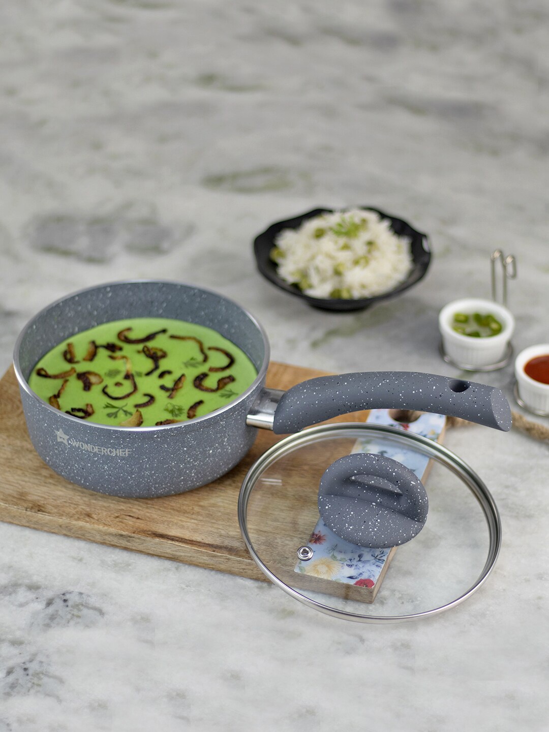 

Wonderchef Grey Granite Sauce Pan With Lid
