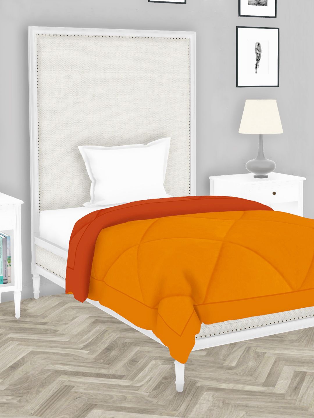 

BIANCA Gold-Toned & Maroon Microfiber AC Room 150 GSM Single Bed Quilt