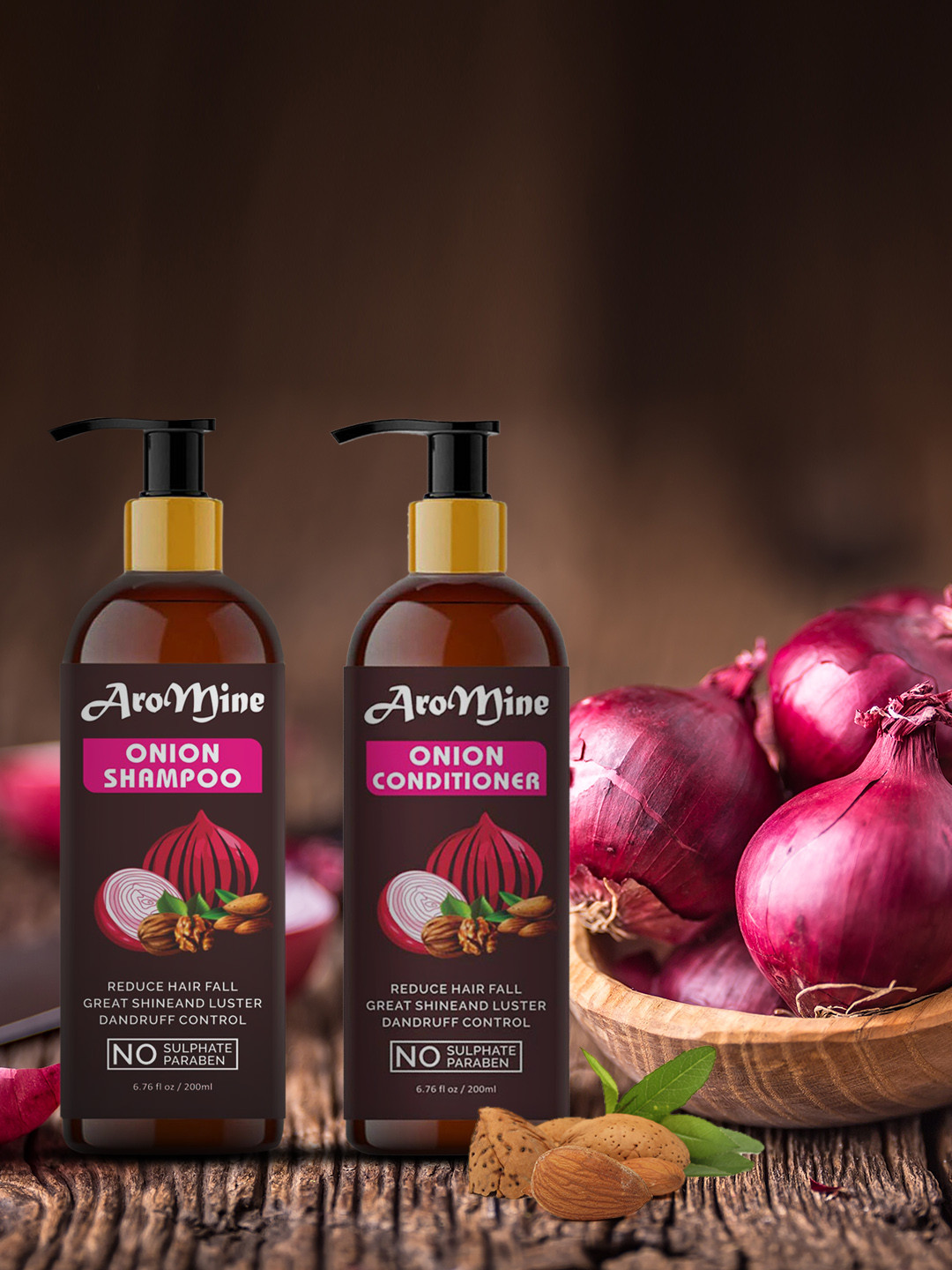 

AroMine Onion Shampoo & Conditioner Combo Pack, Red