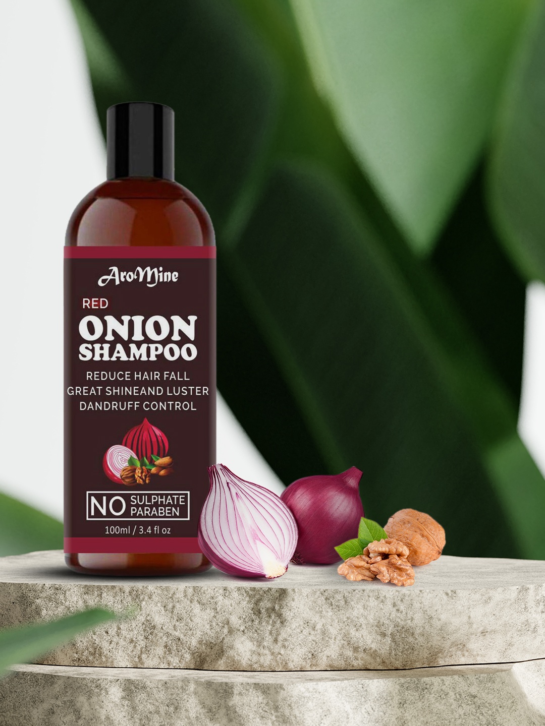 

AroMine Premium Onion Hair Growth & Hair Fall Control Shampoo, Red