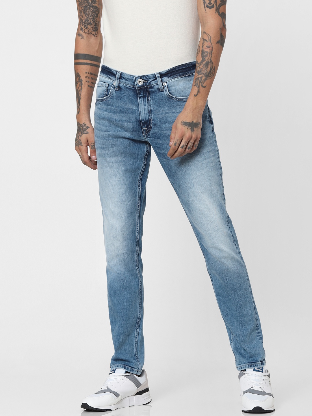 

Jack & Jones Men Blue Glenn Slim Fit Heavy Fade Stretchable Jeans