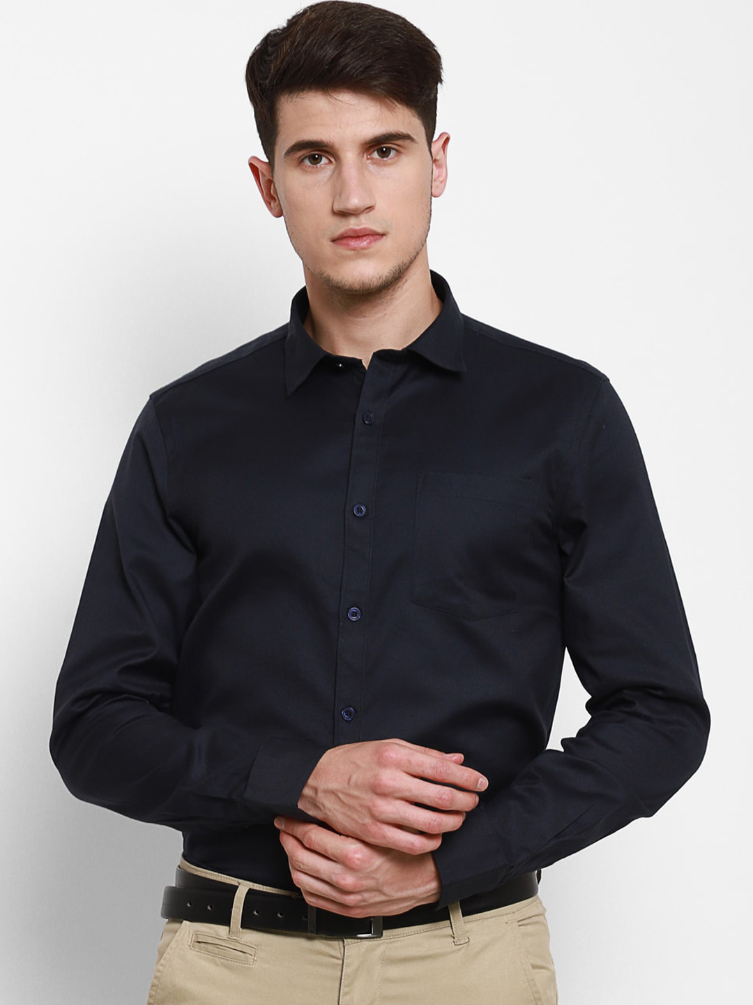 

cape canary Men Navy Blue Casual Shirt