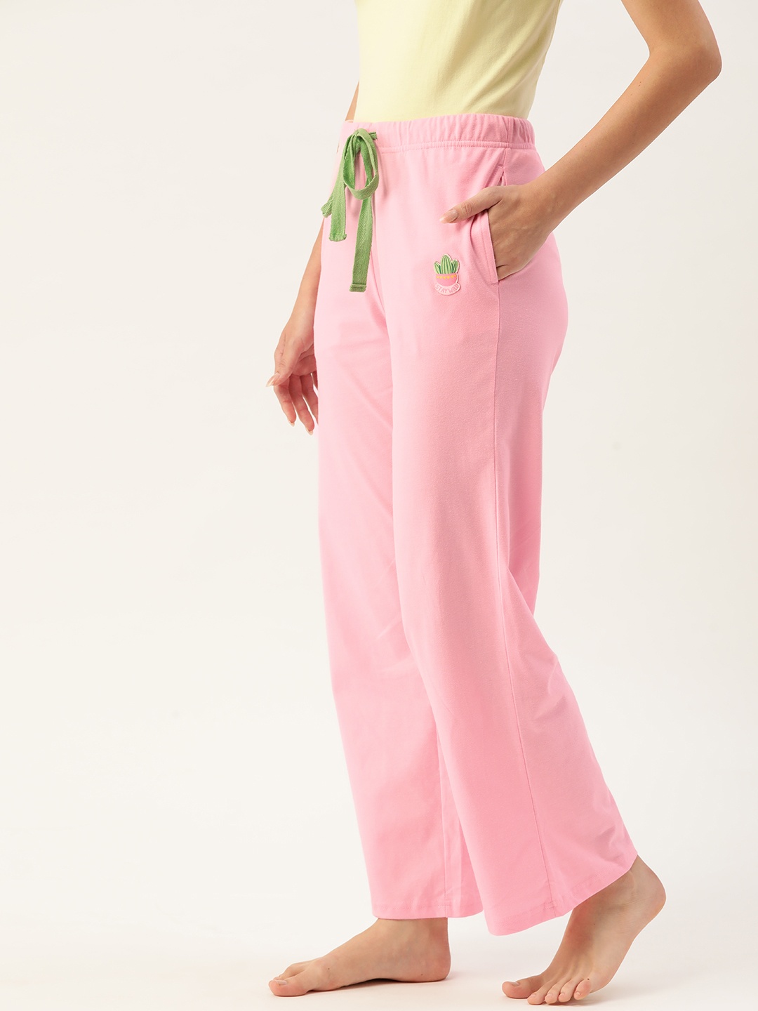 

DressBerry Women Solid Applique Lounge Pants, Pink