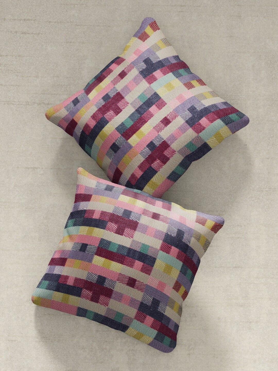 

DDecor Multicoloured Set Of 2 Printed Cushions, Multi