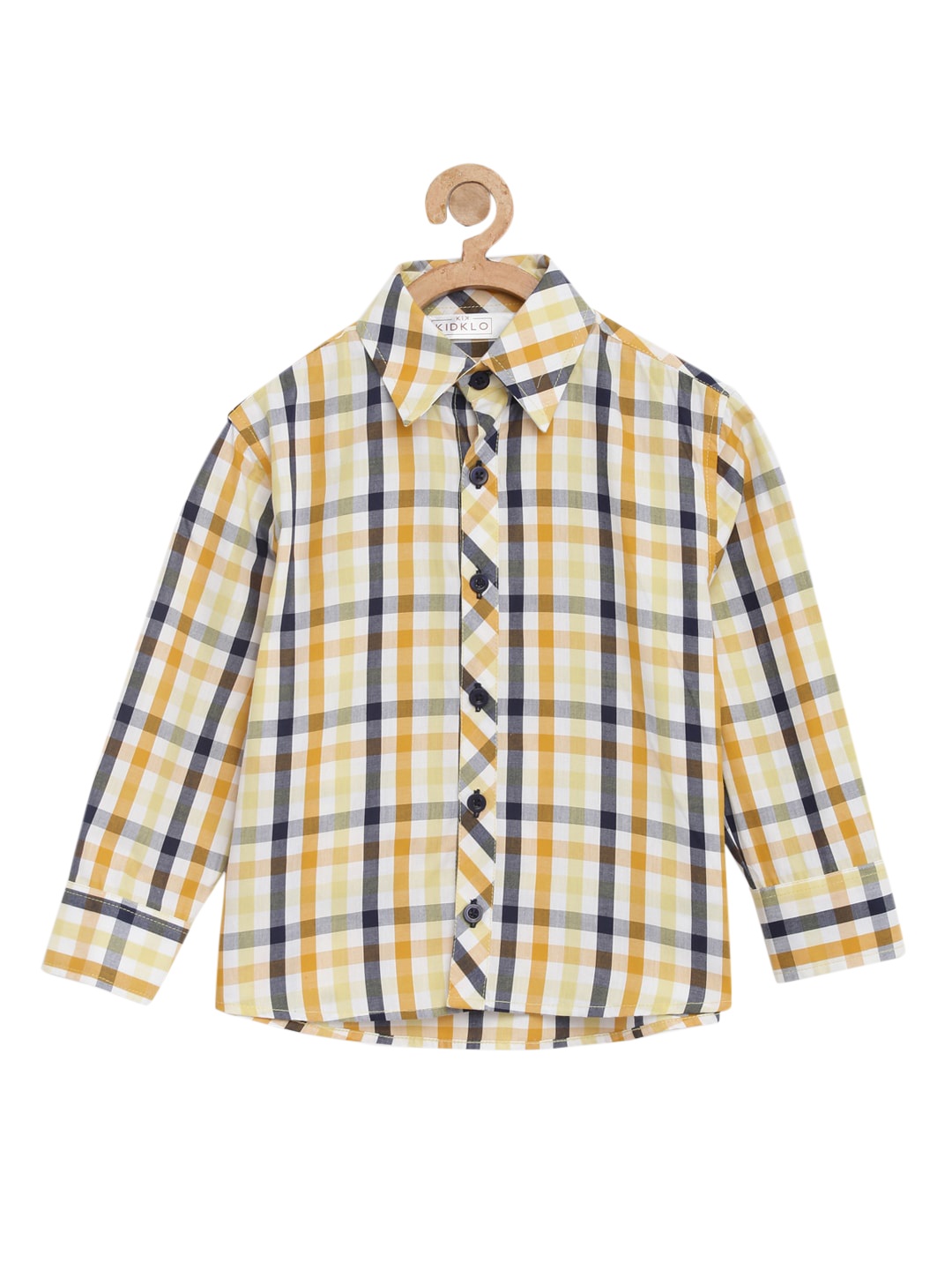 

KIDKLO Boys Multicoloured Pure Cotton Checked Casual Shirt, Multi