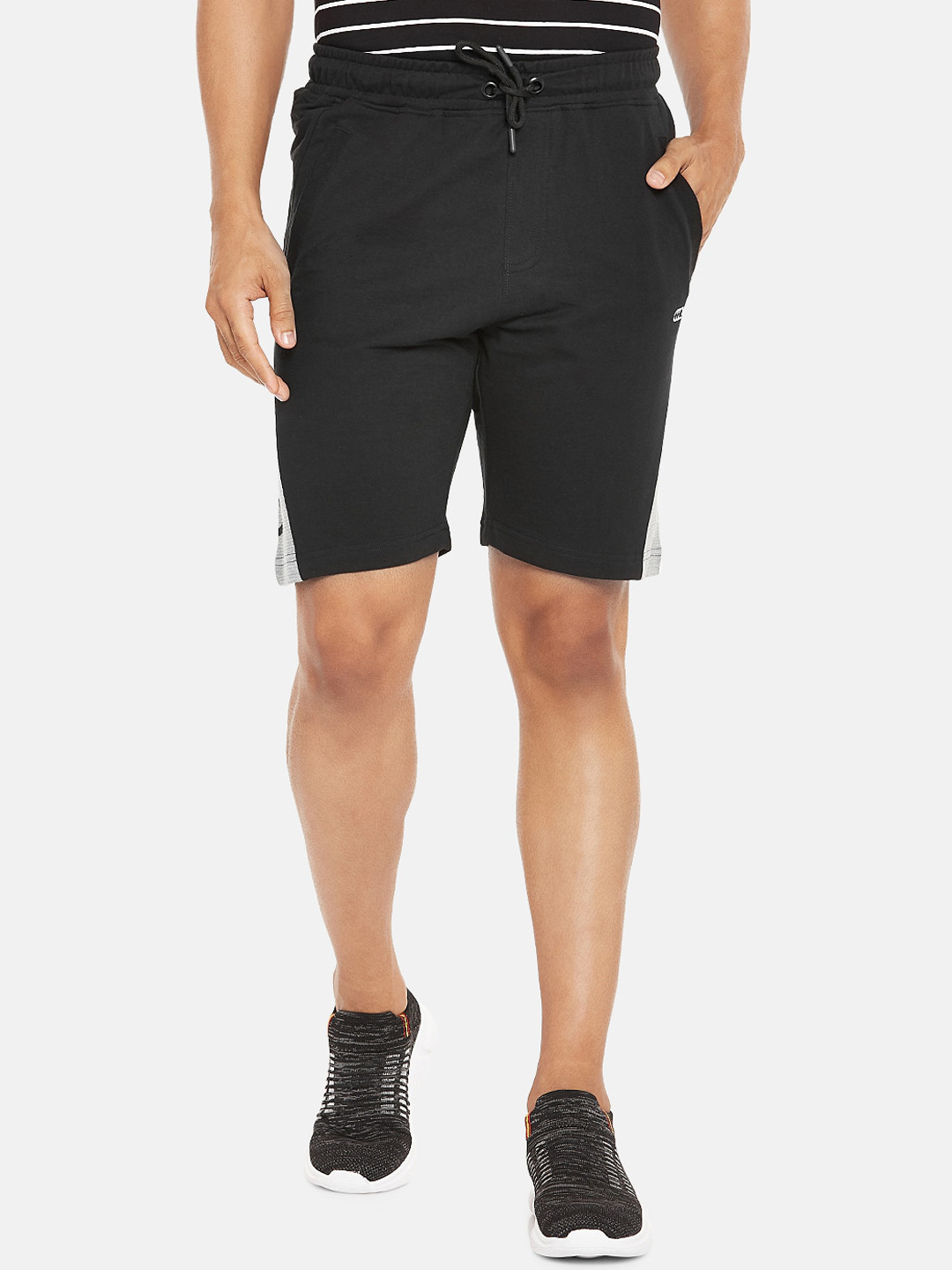 

Ajile by Pantaloons Men Black Slim Fit Mid-Rise Sports Shorts