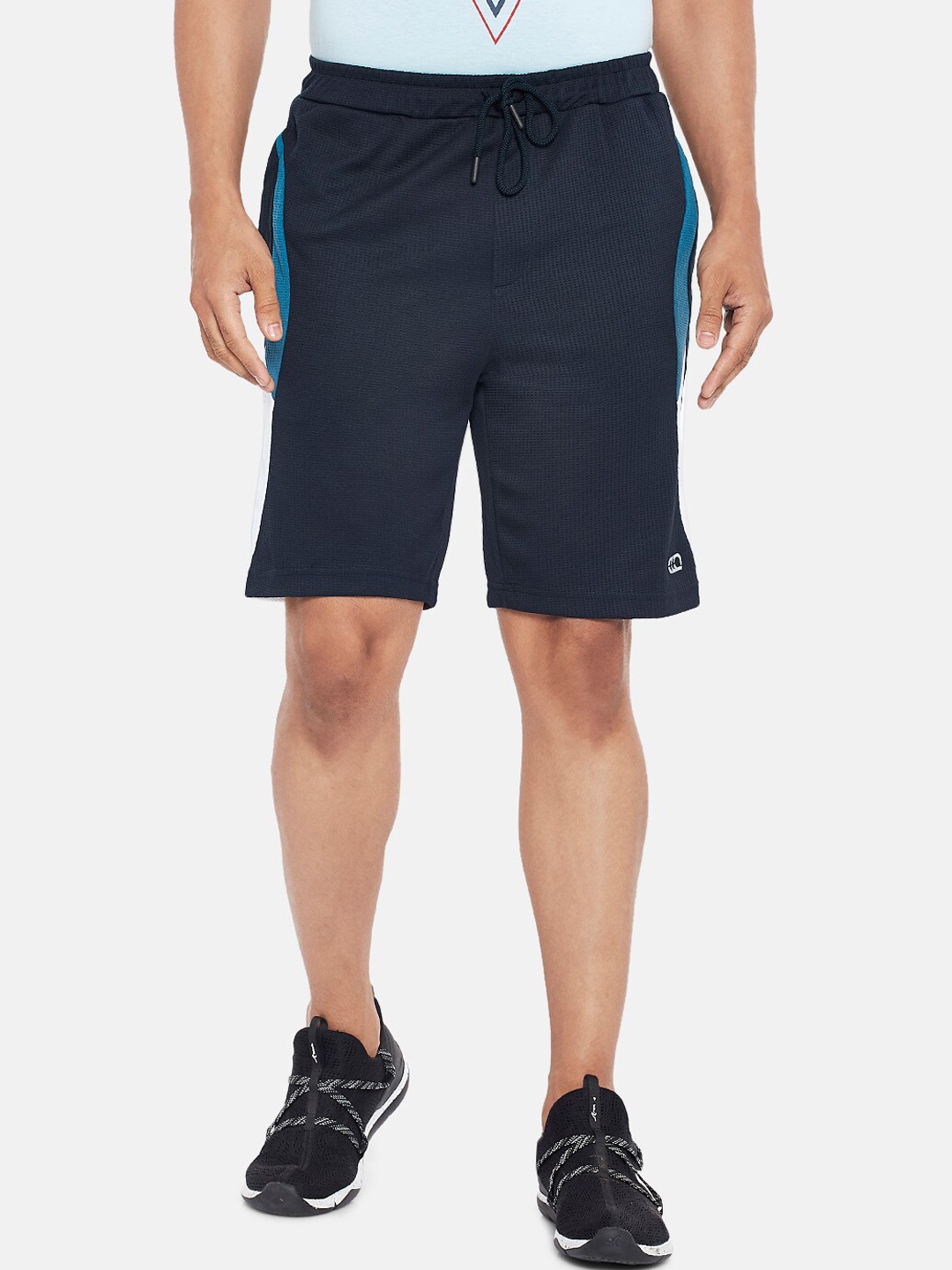 

Ajile by Pantaloons Men Navy Blue Slim Fit Mid-Rise Sports Shorts
