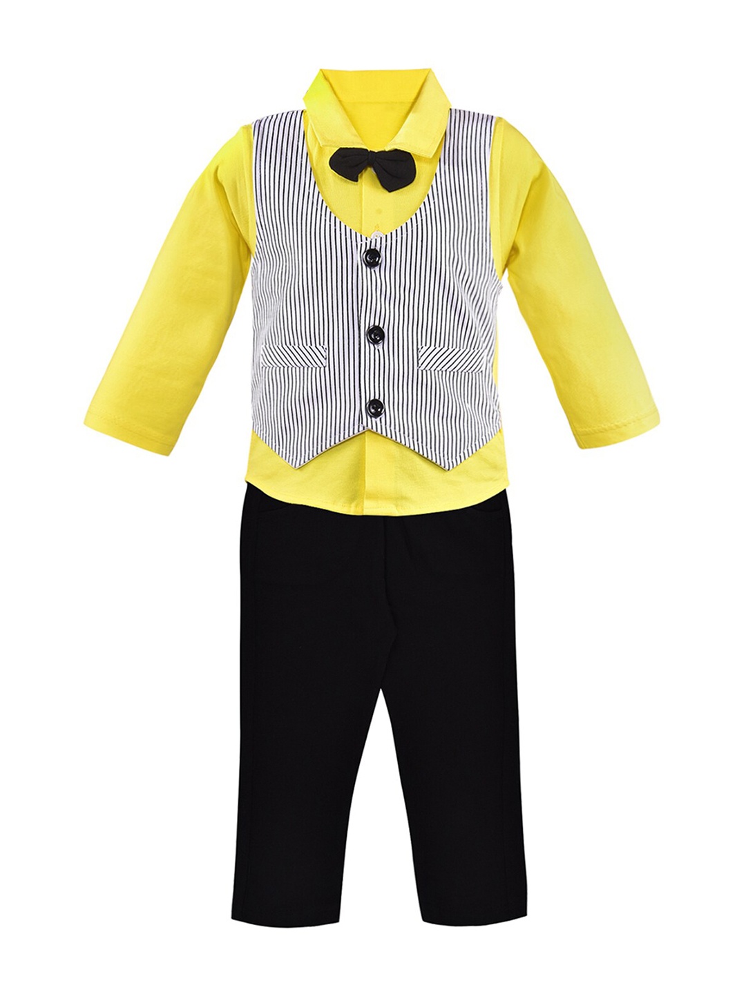 

Wish Karo Boys Yellow & Black Shirt with Trousers & Waistcoat