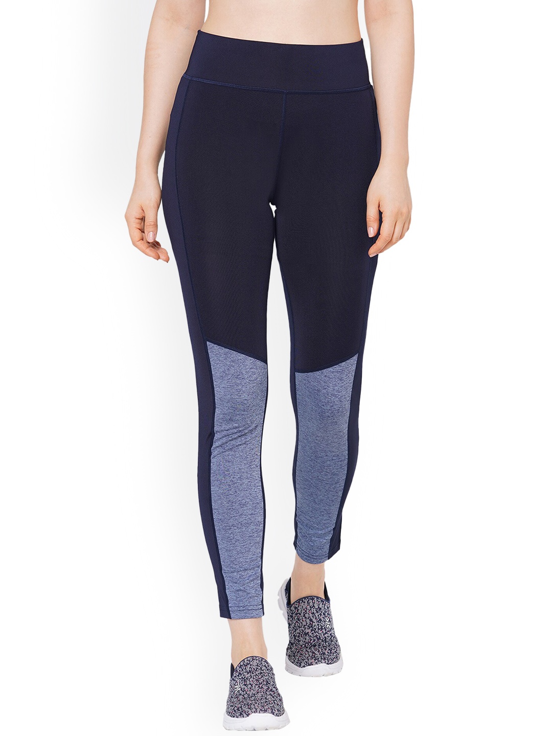 

Sweet Dreams Women Navy Blue & Grey Colourblocked Tights