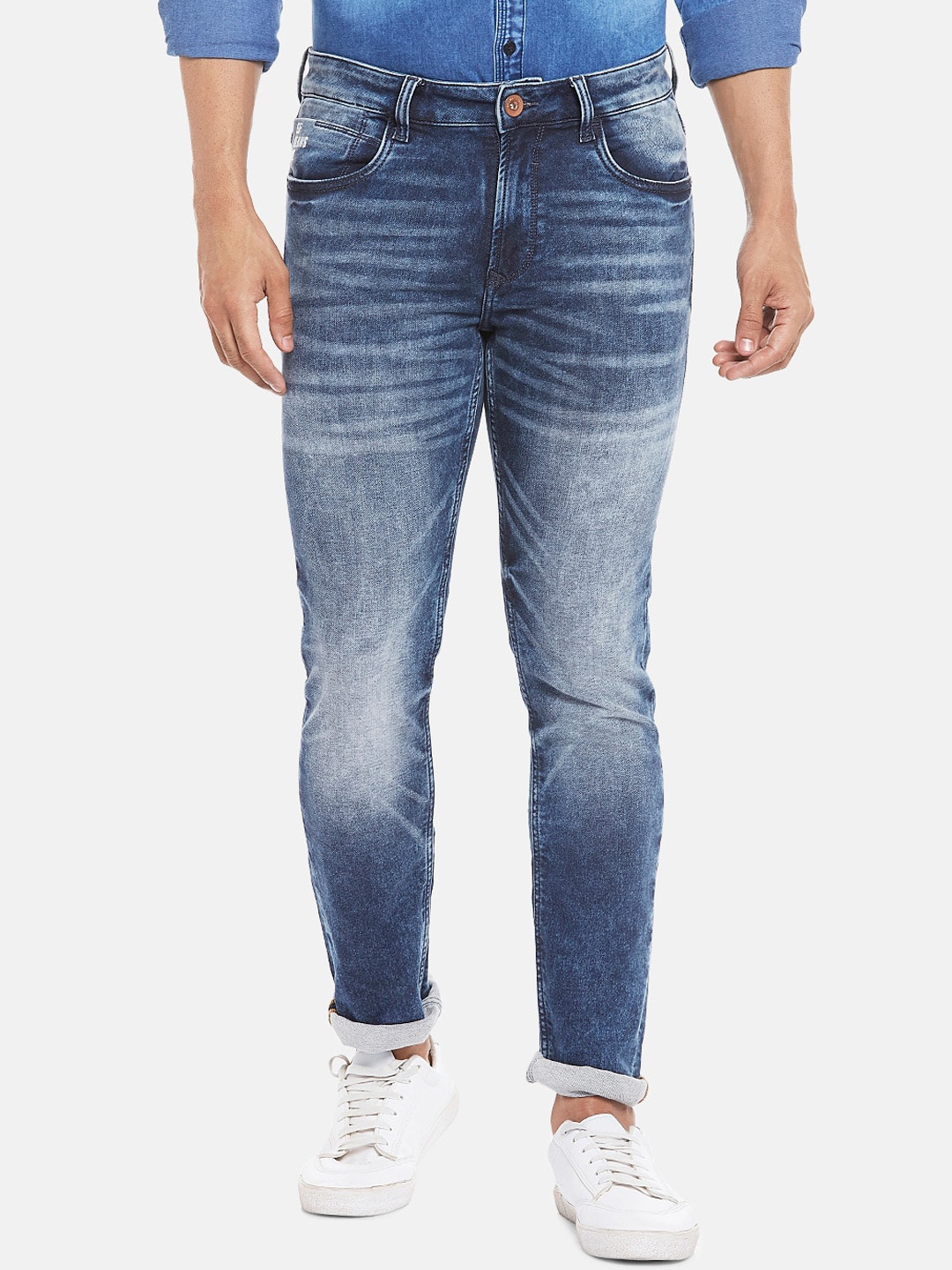 

SF JEANS by Pantaloons Men Blue Tapered Fit Heavy Fade Jeans
