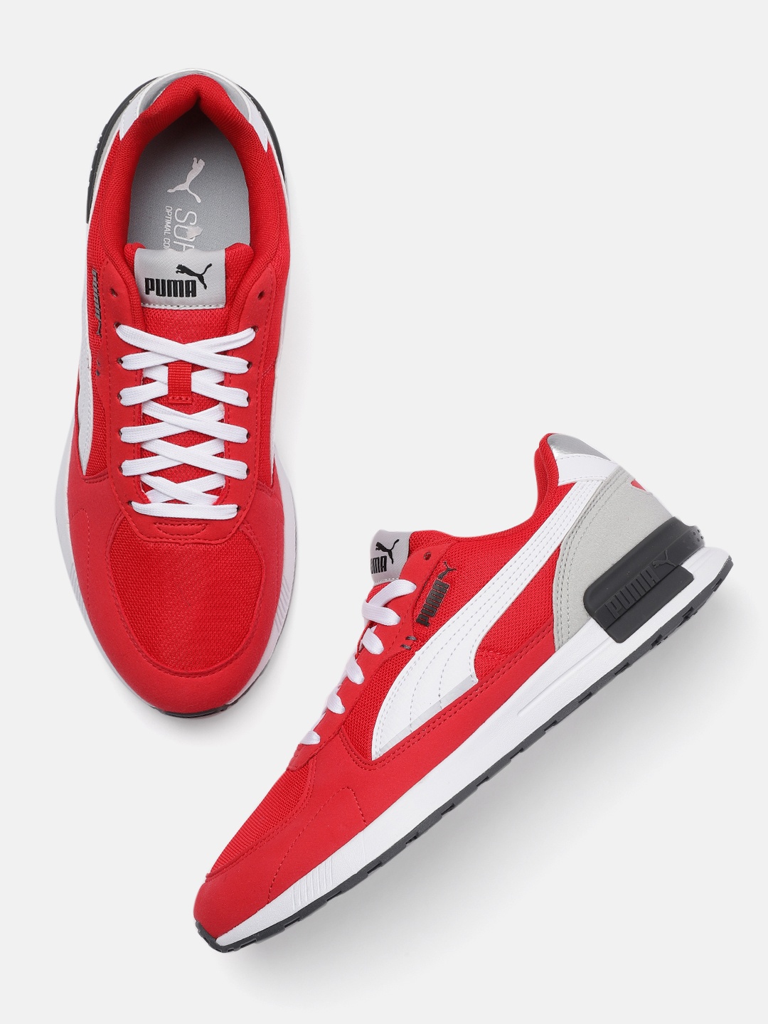 

Puma Unisex Red Solid Graviton Trainers
