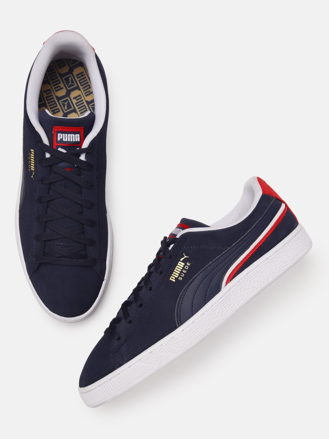 

Puma Unisex Navy Blue Suede Triplex Trainer Sneakers