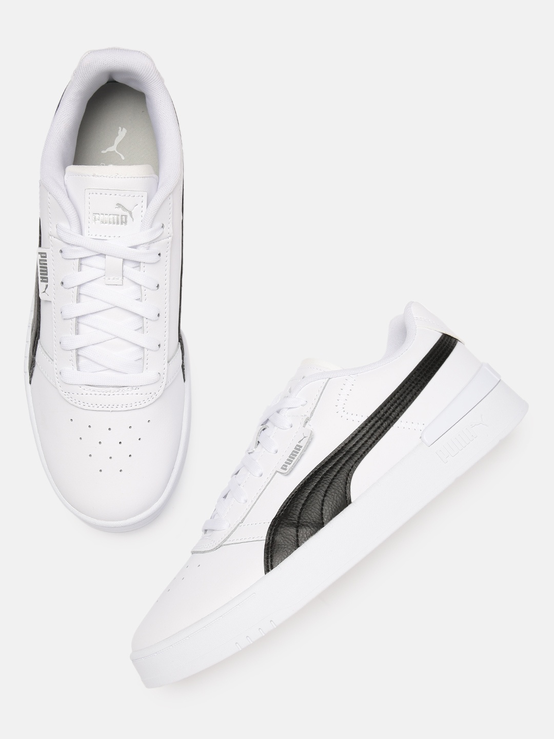 

Puma Unisex White Clasico Leather Perforated Trainers