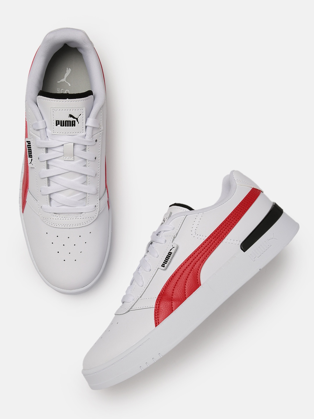 

Puma Unisex White & Red Clasico Sneakers