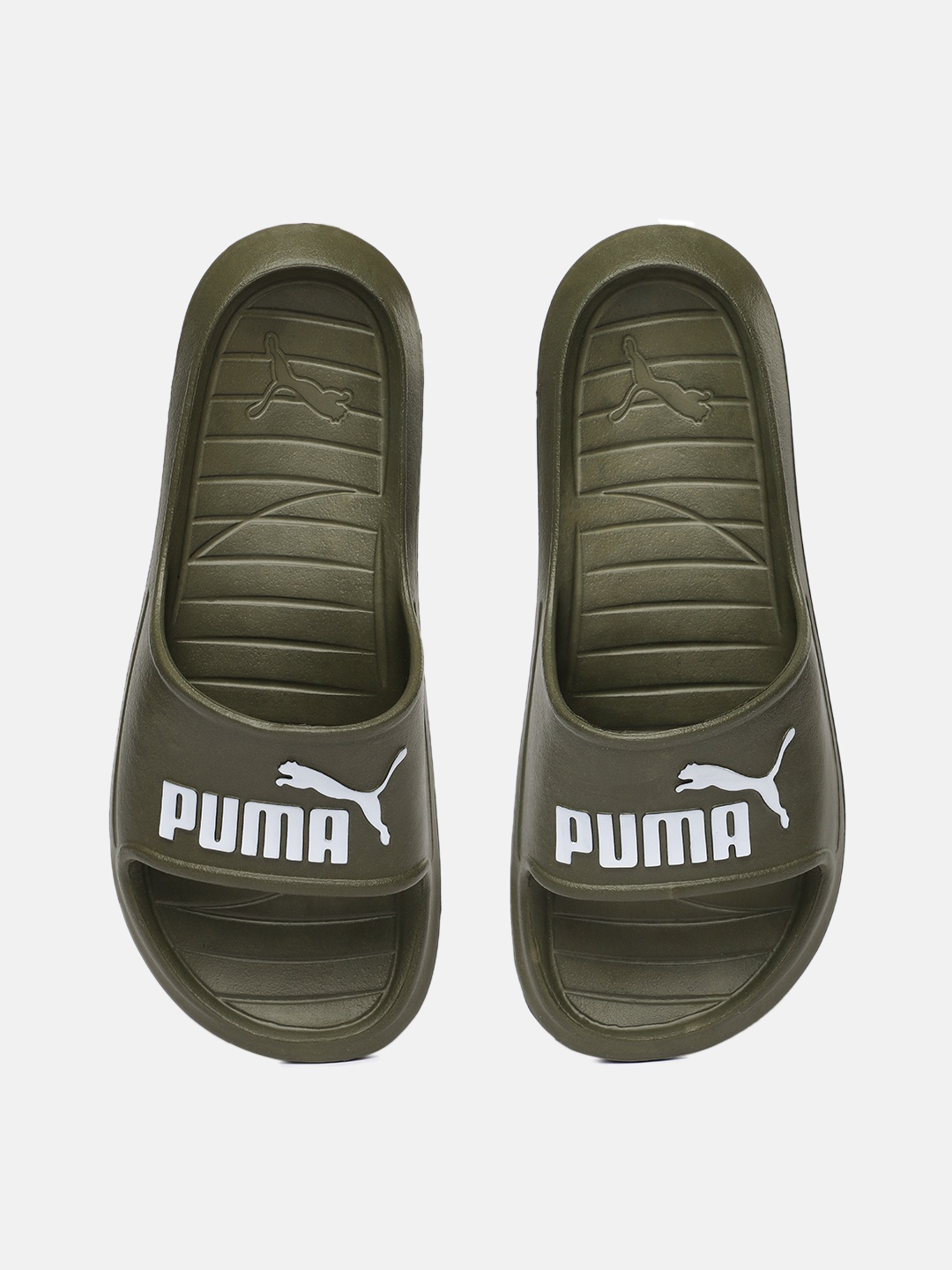 

Puma Unisex Olive Green Divecat v2 Printed Sliders