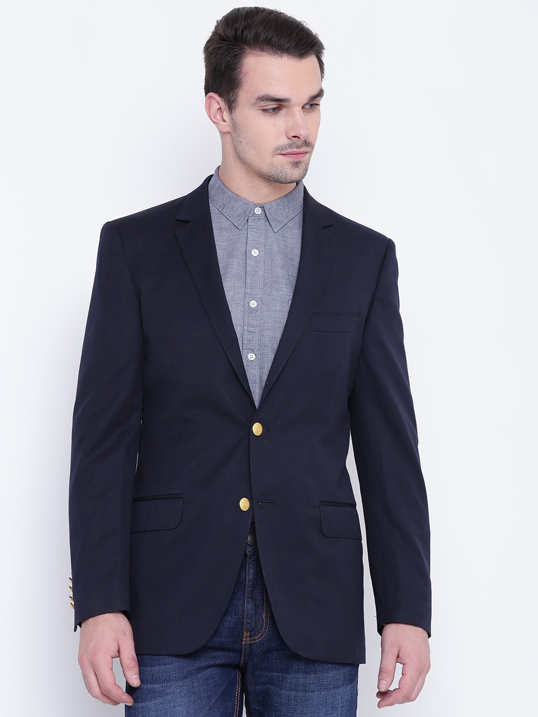 

U.S. Polo Assn. Navy Single-Breasted Regular Fit Casual Blazer, Navy blue