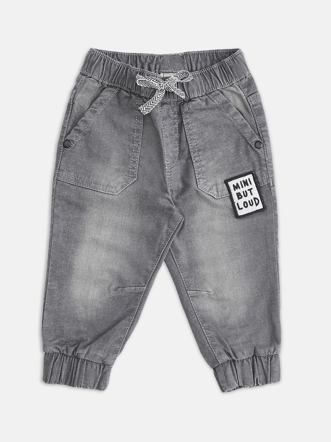 

Pantaloons Baby Boys Grey & White Jogger Fit Light Fade Jeans