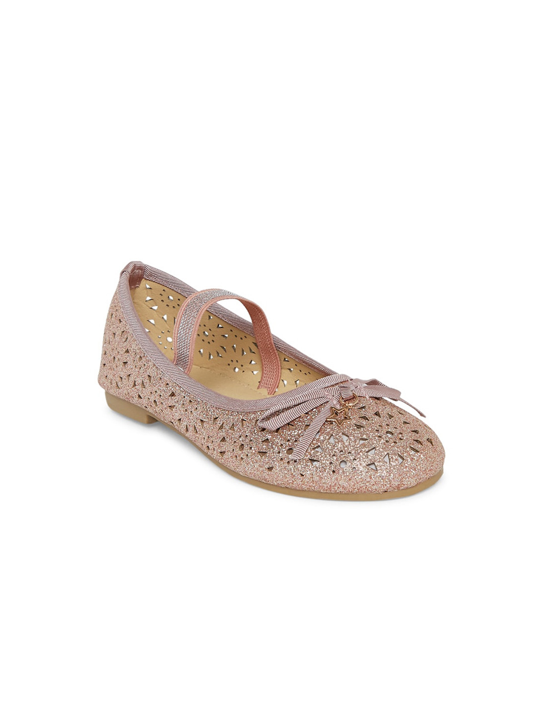 

Pantaloons Junior Girls Rose Gold Ballerinas with Laser Cuts Flats