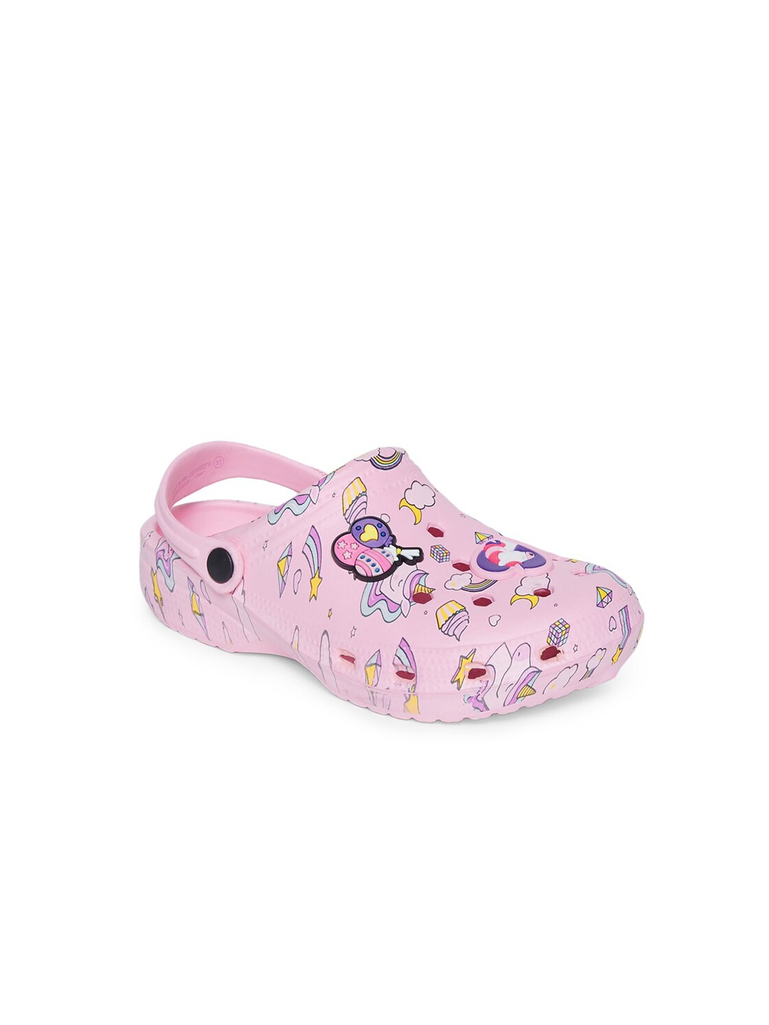 

Pantaloons Junior Girls Pink & Yellow Printed Clogs