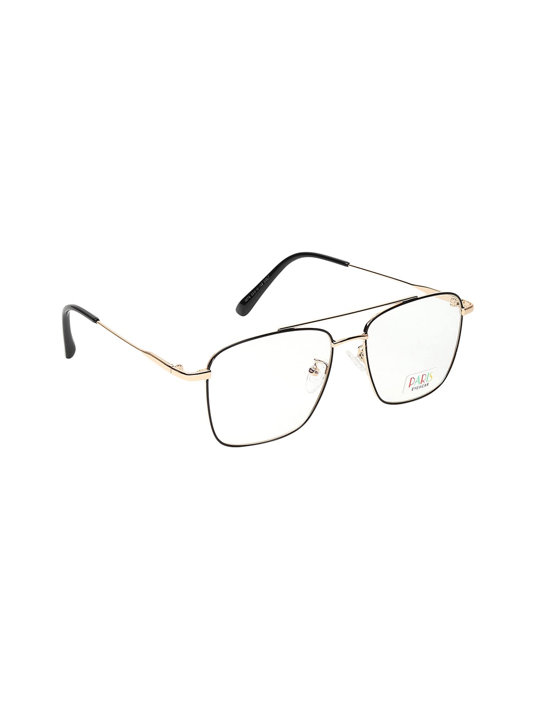 

CRIBA Unisex Gold-Toned & Transparent Full Rim Square Frames CR_PARIS GLD BLK_CLEAR
