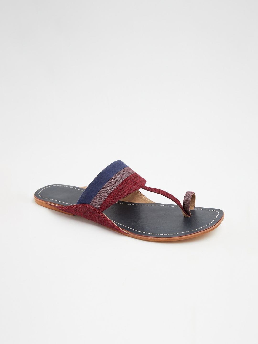 

Fabindia Women Red Colourblocked One Toe Flats with Bows