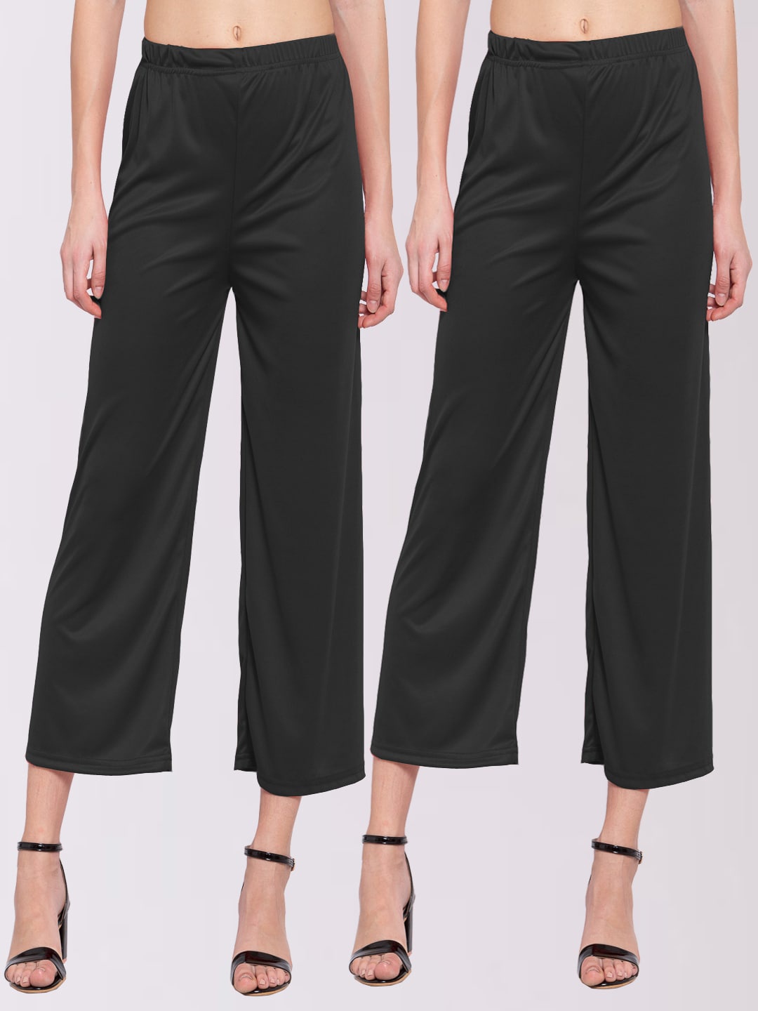 

KLOTTHE Women Black Set of 2 Palazzos