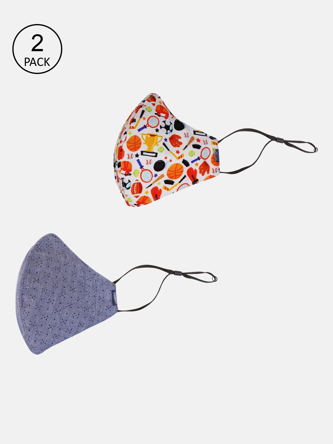 

Chicco Kids Pack Of 2 Blue & Multi Printed 6-Ply Reusable Protective Outdoor Masks