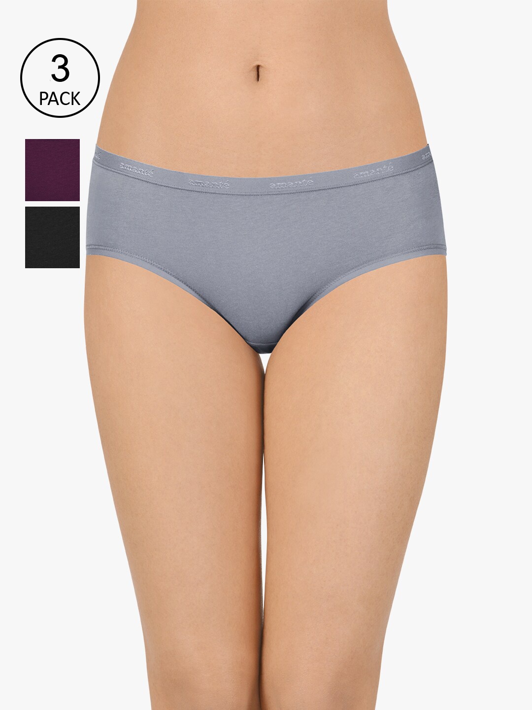 

Amante Women Pack Of 3 Assorted Hipster Briefs [PPK43001-C370]