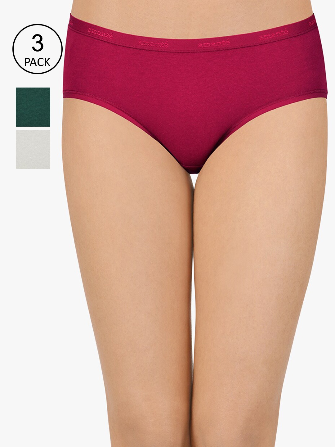 

Amante Women Pack Of 3 Low-Rise Hipster Briefs, Assorted