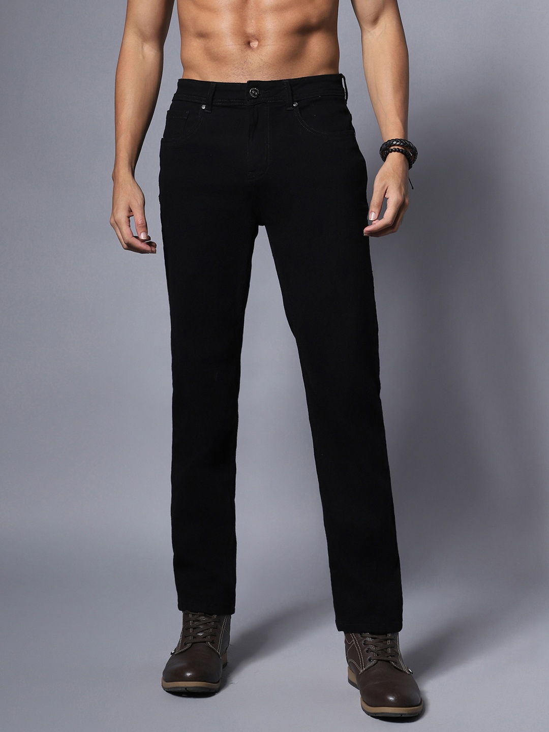 

High Star Men Black Solid Relaxed Fit Jeans